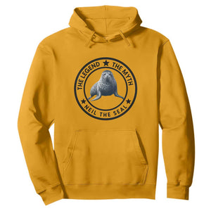 The Legend The Myth Neil The Seal Emblem Graphic Hoodie Funny Viral Southern Elephant Seal Meme TS02 Gold Print Your Wear
