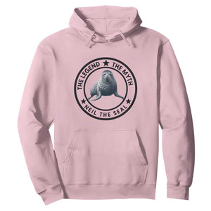 The Legend The Myth Neil The Seal Emblem Graphic Hoodie Funny Viral Southern Elephant Seal Meme TS02 Light Pink Print Your Wear