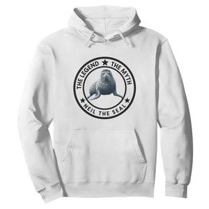 The Legend The Myth Neil The Seal Emblem Graphic Hoodie Funny Viral Southern Elephant Seal Meme TS02 White Print Your Wear