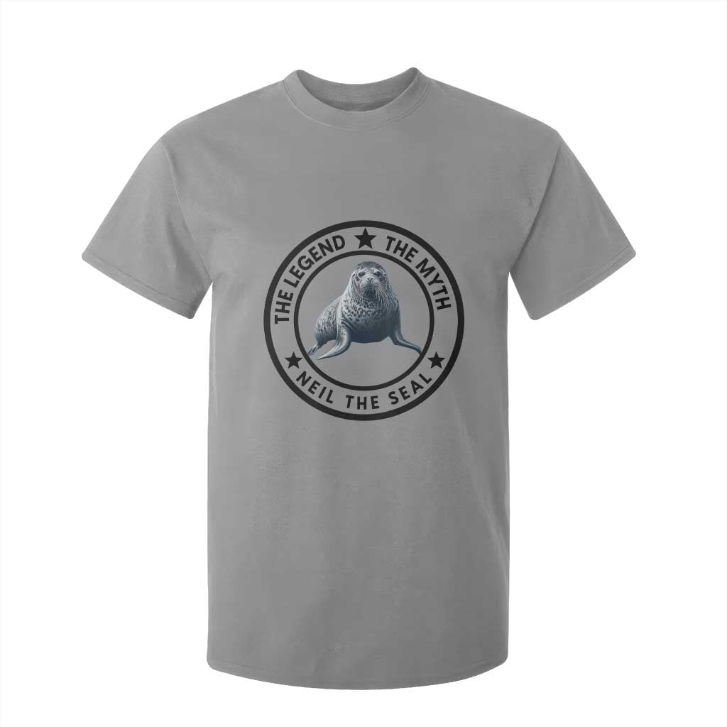The Legend The Myth Neil The Seal Emblem Graphic T Shirt For Kid Funny Viral Southern Elephant Seal Meme TS02 Sport Gray Print Your Wear
