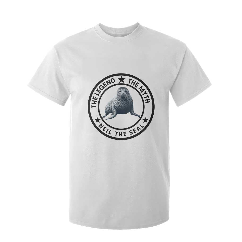 The Legend The Myth Neil The Seal Emblem Graphic T Shirt For Kid Funny Viral Southern Elephant Seal Meme TS02 White Print Your Wear