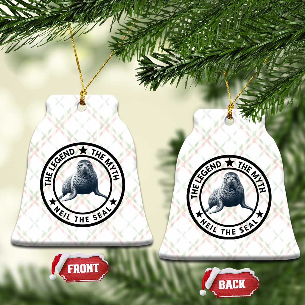 The Legend The Myth Neil The Seal Emblem Graphic Ceramic Ornament Funny Viral Southern Elephant Seal Meme TS02 Print Your Wear