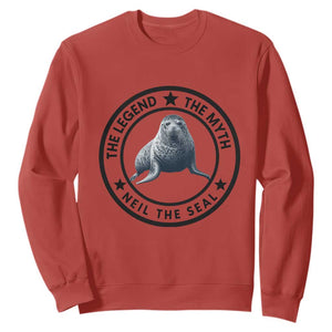 The Legend The Myth Neil The Seal Emblem Graphic Sweatshirt Funny Viral Southern Elephant Seal Meme TS02 Red Print Your Wear