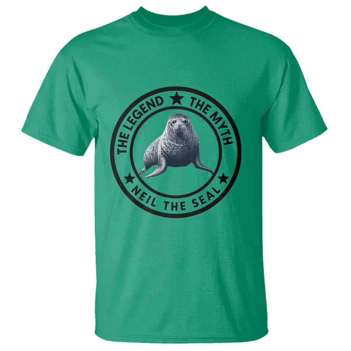 The Legend The Myth Neil The Seal Emblem Graphic T Shirt Funny Viral Southern Elephant Seal Meme TS02 Irish Green Print Your Wear