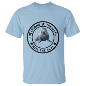The Legend The Myth Neil The Seal Emblem Graphic T Shirt Funny Viral Southern Elephant Seal Meme TS02 Light Blue Print Your Wear