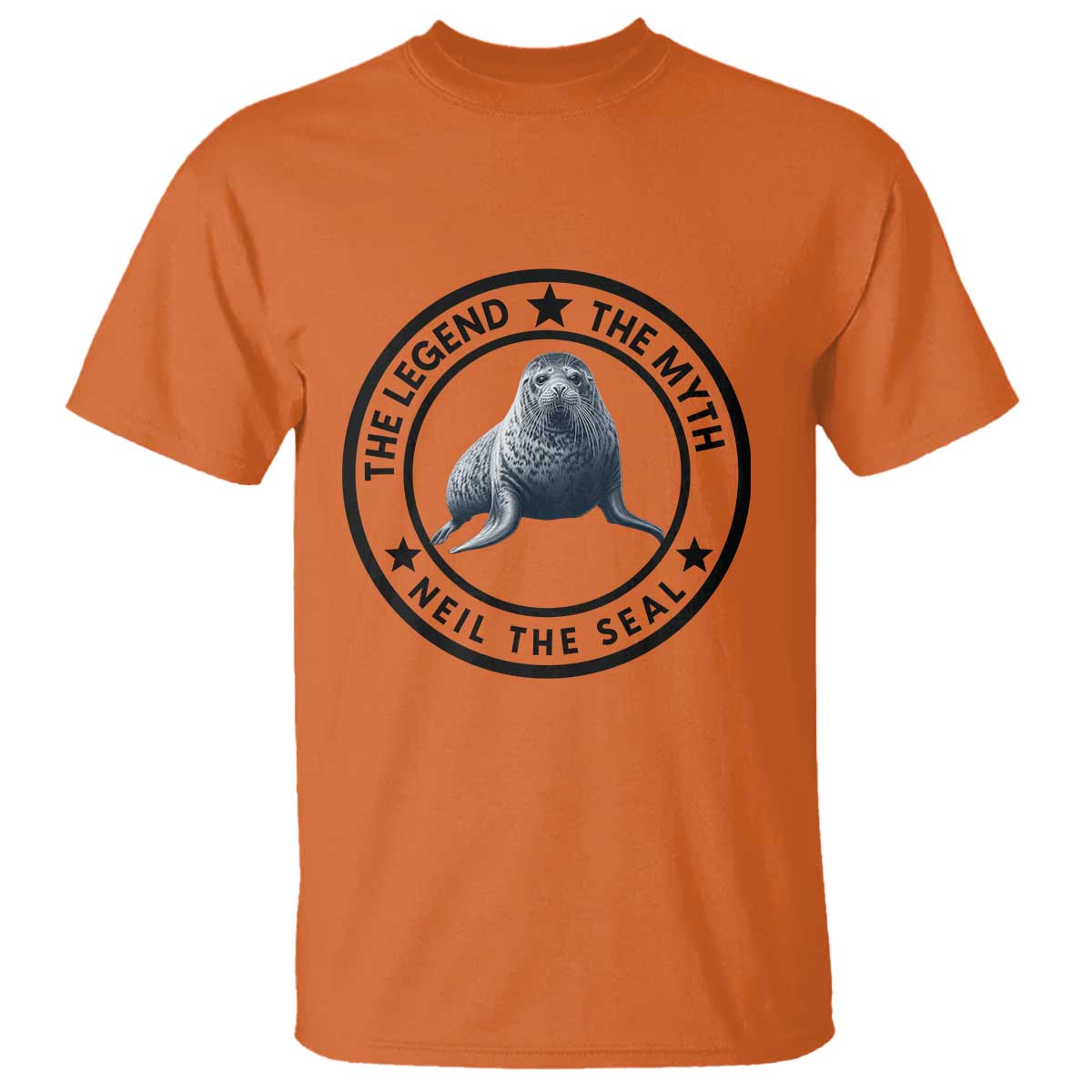 The Legend The Myth Neil The Seal Emblem Graphic T Shirt Funny Viral Southern Elephant Seal Meme TS02 Orange Print Your Wear