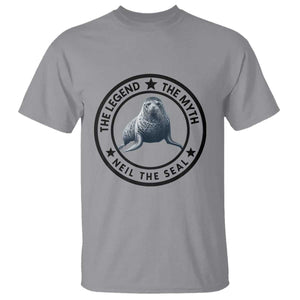 The Legend The Myth Neil The Seal Emblem Graphic T Shirt Funny Viral Southern Elephant Seal Meme TS02 Sport Gray Print Your Wear