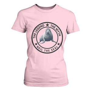 The Legend The Myth Neil The Seal Emblem Graphic T Shirt For Women Funny Viral Southern Elephant Seal Meme TS02 Light Pink Print Your Wear