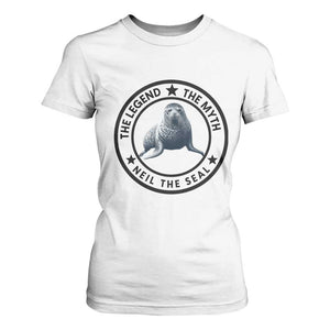 The Legend The Myth Neil The Seal Emblem Graphic T Shirt For Women Funny Viral Southern Elephant Seal Meme TS02 White Print Your Wear