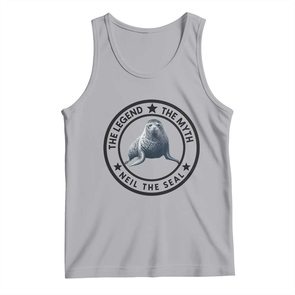 The Legend The Myth Neil The Seal Emblem Graphic Tank Top Funny Viral Southern Elephant Seal Meme TS02 Athletic Heather Print Your Wear