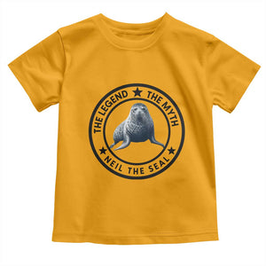 The Legend The Myth Neil The Seal Emblem Graphic Toddler T Shirt Funny Viral Southern Elephant Seal Meme TS02 Gold Print Your Wear