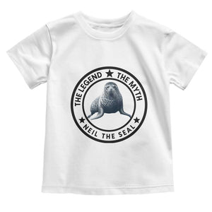 The Legend The Myth Neil The Seal Emblem Graphic Toddler T Shirt Funny Viral Southern Elephant Seal Meme TS02 White Print Your Wear