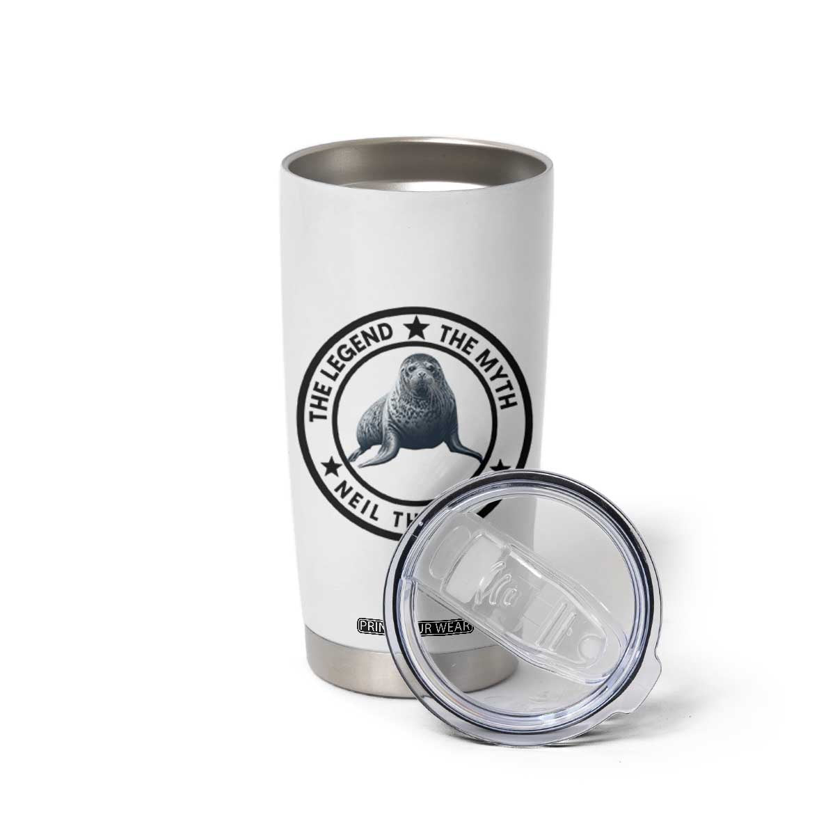 The Legend The Myth Neil The Seal Emblem Graphic Tumbler Cup Funny Viral Southern Elephant Seal Meme TS02 Print Your Wear