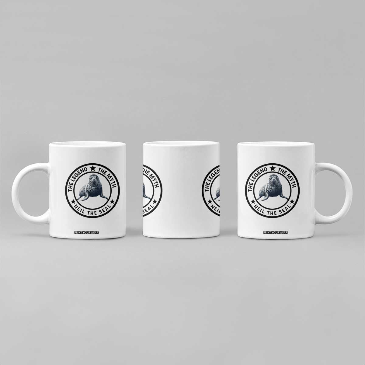 The Legend The Myth Neil The Seal Emblem Graphic Coffee Mug Funny Viral Southern Elephant Seal Meme TS02 Print Your Wear