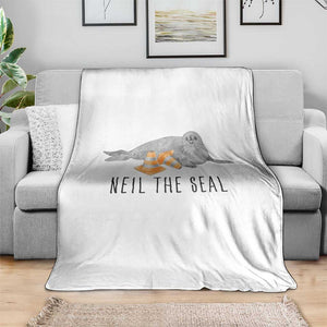 Cute Neil the Seal Traffic Cone Meme Throw Blanket Funny Viral Chaotic Southern Elephant Seal TS02 Print Your Wear