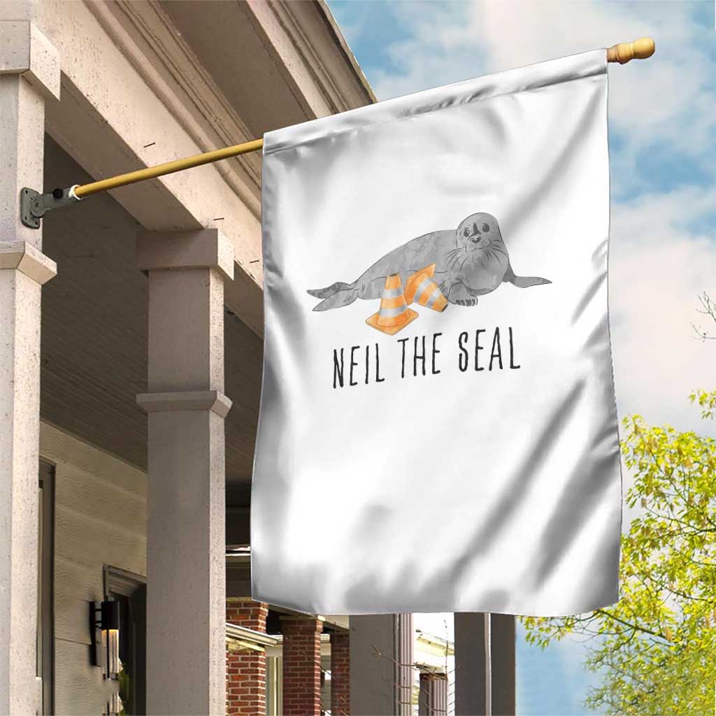 Cute Neil the Seal Traffic Cone Meme Garden Flag Funny Viral Chaotic Southern Elephant Seal TS02 Print Your Wear