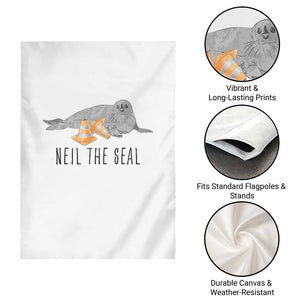 Cute Neil the Seal Traffic Cone Meme Garden Flag Funny Viral Chaotic Southern Elephant Seal TS02 Print Your Wear