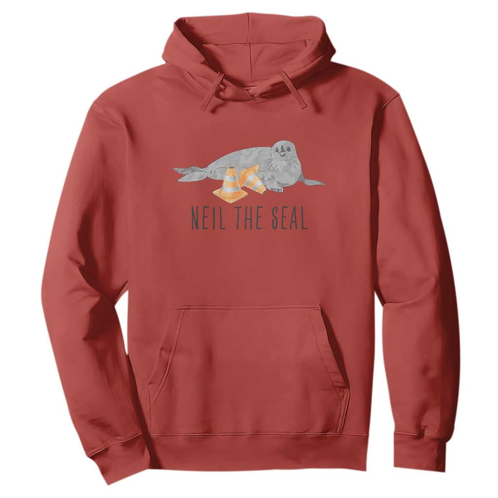 Cute Neil the Seal Traffic Cone Meme Hoodie Funny Viral Chaotic Southern Elephant Seal TS02 Red Print Your Wear