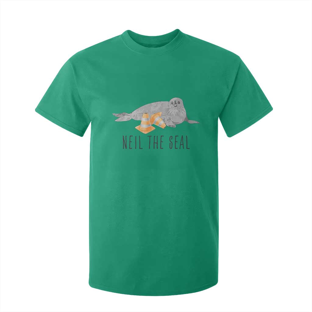 Cute Neil the Seal Traffic Cone Meme T Shirt For Kid Funny Viral Chaotic Southern Elephant Seal TS02 Irish Green Print Your Wear