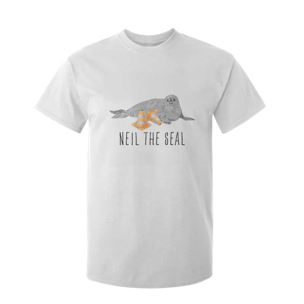 Cute Neil the Seal Traffic Cone Meme T Shirt For Kid Funny Viral Chaotic Southern Elephant Seal TS02 White Print Your Wear