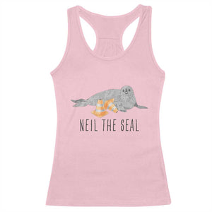 Cute Neil the Seal Traffic Cone Meme Racerback Tank Top Funny Viral Chaotic Southern Elephant Seal TS02 Light Pink Print Your Wear