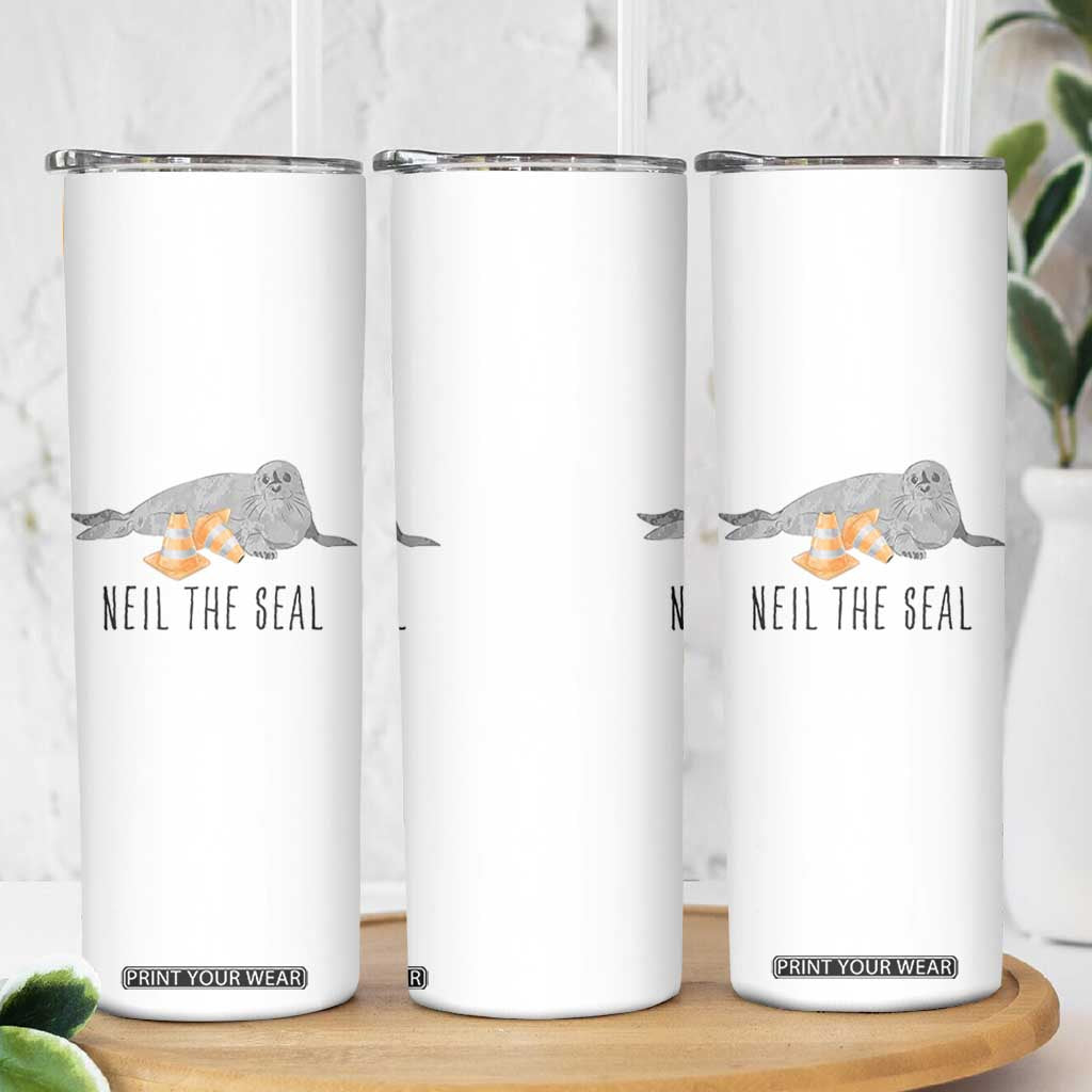 Cute Neil the Seal Traffic Cone Meme Skinny Tumbler Funny Viral Chaotic Southern Elephant Seal TS02 Print Your Wear