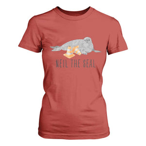 Cute Neil the Seal Traffic Cone Meme T Shirt For Women Funny Viral Chaotic Southern Elephant Seal TS02 Red Print Your Wear