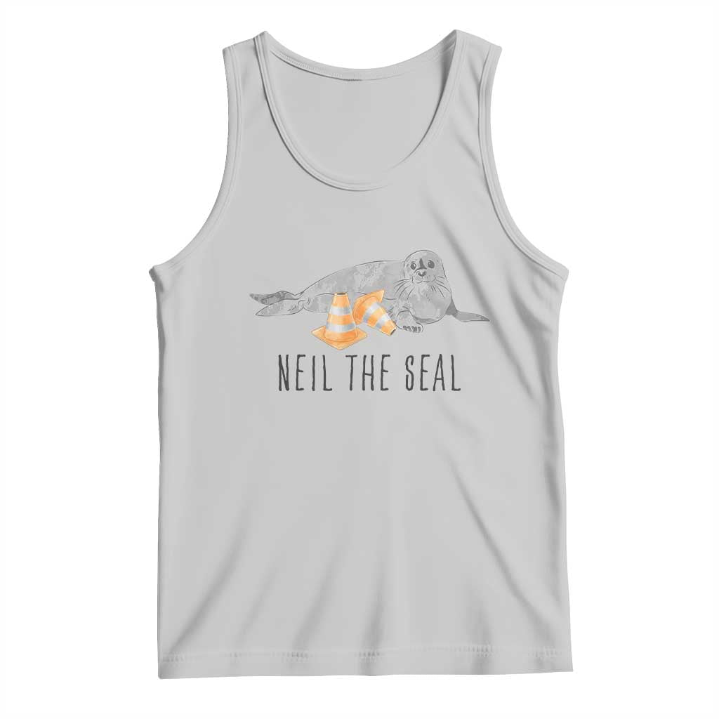 Cute Neil the Seal Traffic Cone Meme Tank Top Funny Viral Chaotic Southern Elephant Seal TS02 Ash Print Your Wear