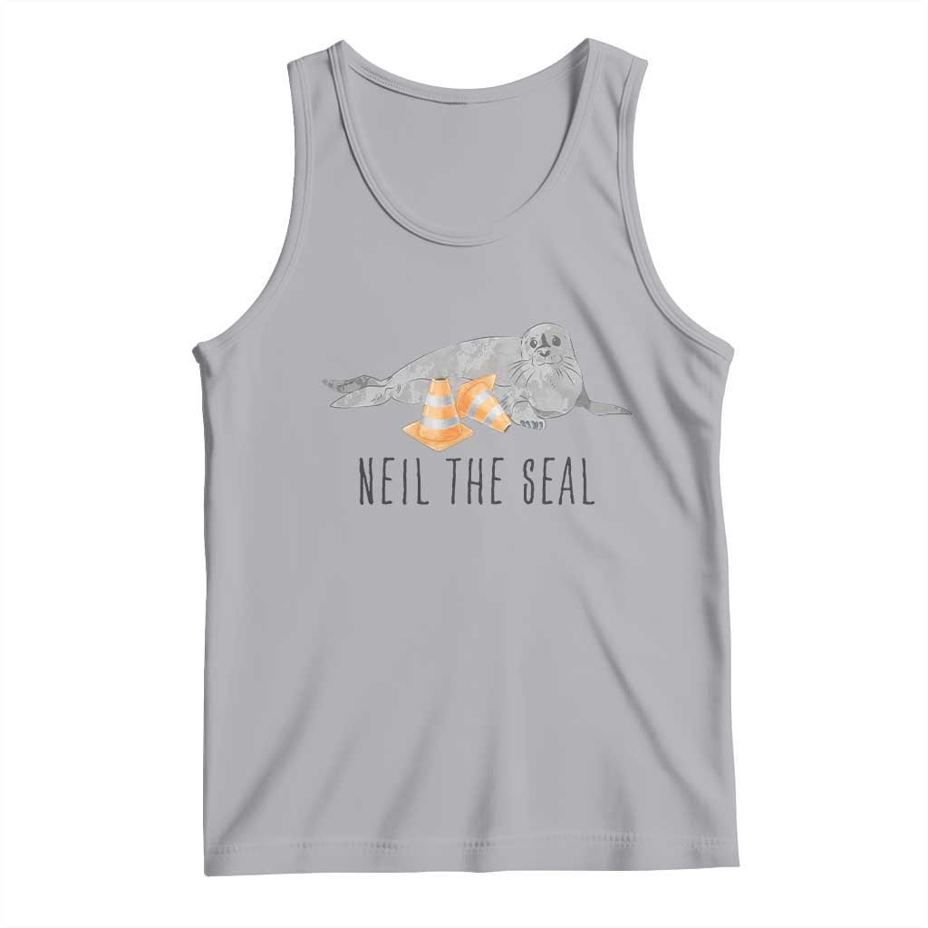Cute Neil the Seal Traffic Cone Meme Tank Top Funny Viral Chaotic Southern Elephant Seal TS02 Athletic Heather Print Your Wear