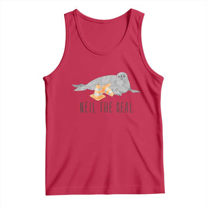 Cute Neil the Seal Traffic Cone Meme Tank Top Funny Viral Chaotic Southern Elephant Seal TS02 Red Print Your Wear
