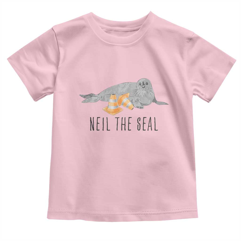 Cute Neil the Seal Traffic Cone Meme Toddler T Shirt Funny Viral Chaotic Southern Elephant Seal TS02 Light Pink Print Your Wear