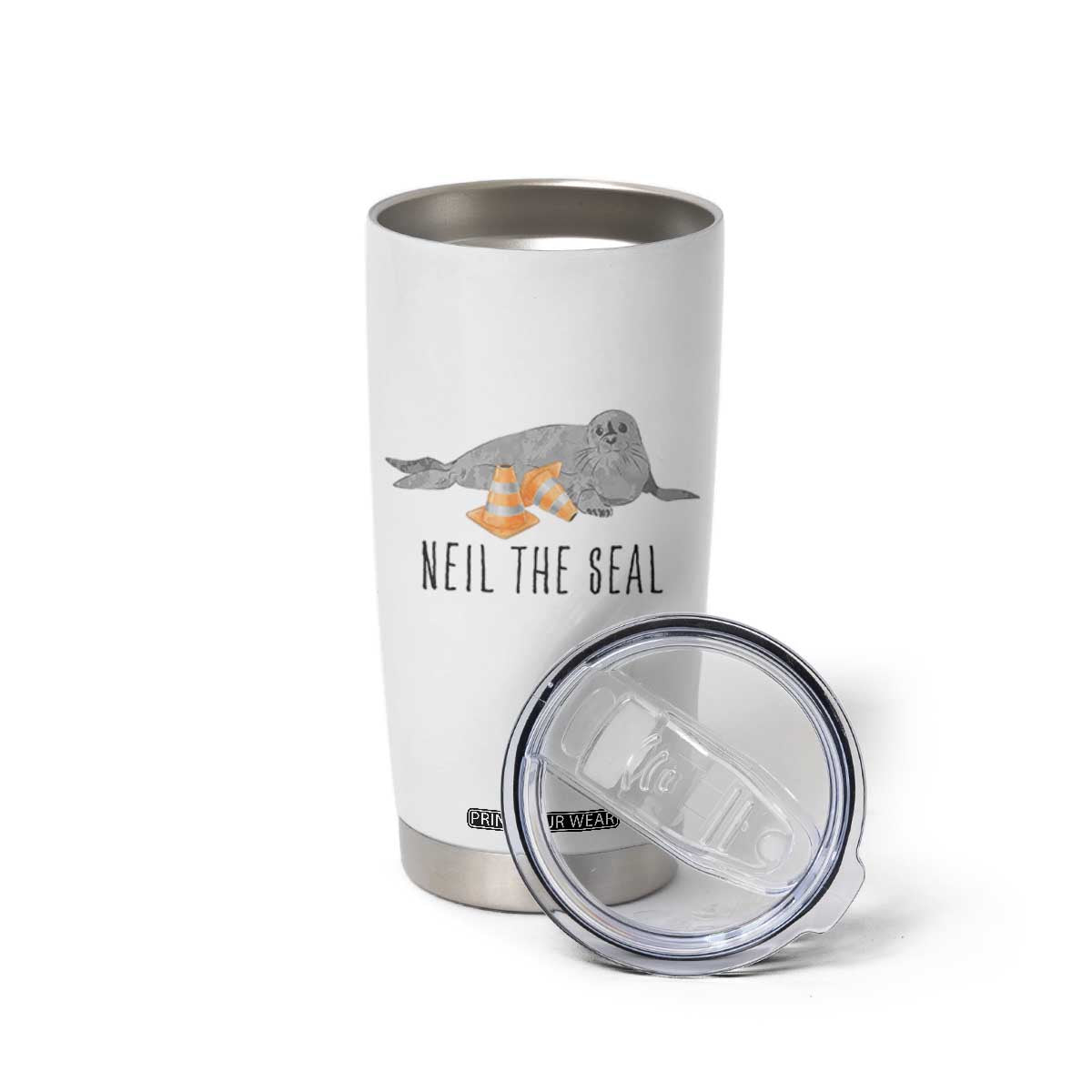 Cute Neil the Seal Traffic Cone Meme Tumbler Cup Funny Viral Chaotic Southern Elephant Seal TS02 Print Your Wear