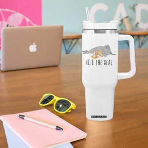 Cute Neil the Seal Traffic Cone Meme Tumbler With Handle Funny Viral Chaotic Southern Elephant Seal TS02 Print Your Wear