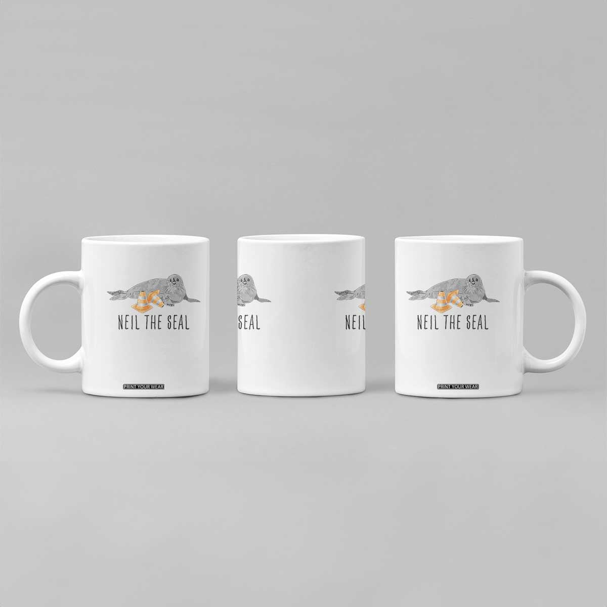 Cute Neil the Seal Traffic Cone Meme Coffee Mug Funny Viral Chaotic Southern Elephant Seal TS02 Print Your Wear
