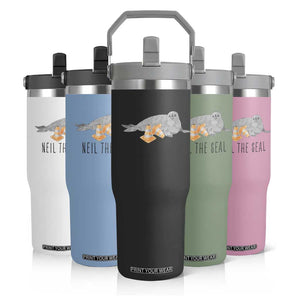 Cute Neil the Seal Traffic Cone Meme Flip Straw Tumbler Funny Viral Chaotic Southern Elephant Seal TS02 Print Your Wear