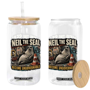 Edgy Neil the Seal Become Ungovernable Graffiti Graphic Glass Can Sarcastic Rebel Viral Chaotic Elephant Seal Sunglasses Meme TS02 Print Your Wear