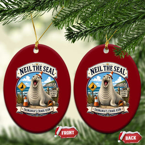 Retro Neil the Seal Tasmanias Chaos Icon Ceramic Ornament Funny Roaring Elephant Seal Traffic Cone Meme