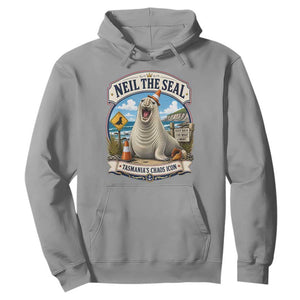 Retro Neil the Seal Tasmanias Chaos Icon Hoodie Funny Roaring Elephant Seal Traffic Cone Meme