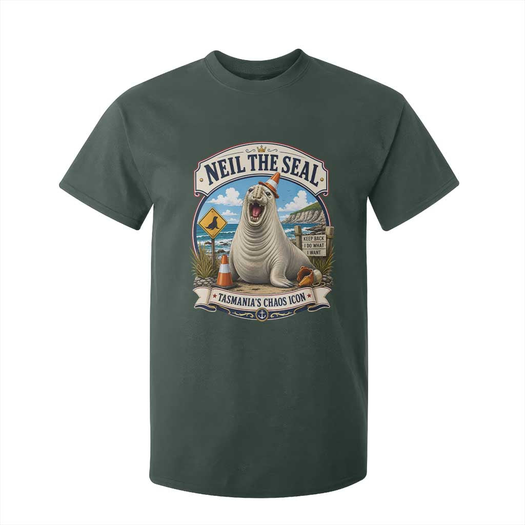 Retro Neil the Seal Tasmanias Chaos Icon T Shirt For Kid Funny Roaring Elephant Seal Traffic Cone Meme