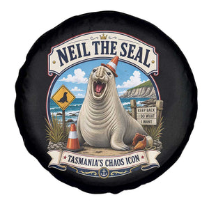 Retro Neil the Seal Tasmanias Chaos Icon Spare Tire Cover Funny Roaring Elephant Seal Traffic Cone Meme TS02 Print Your Wear