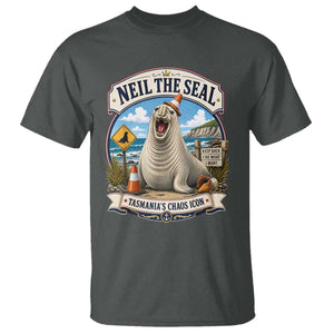 Retro Neil the Seal Tasmanias Chaos Icon T Shirt Funny Roaring Elephant Seal Traffic Cone Meme