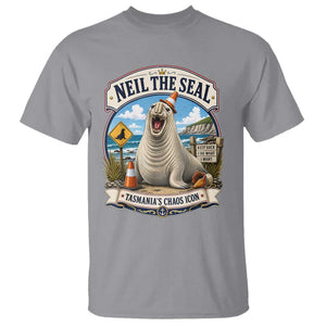 Retro Neil the Seal Tasmanias Chaos Icon T Shirt Funny Roaring Elephant Seal Traffic Cone Meme