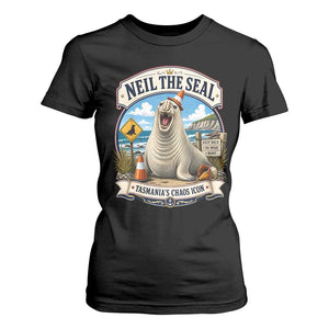 Retro Neil the Seal Tasmanias Chaos Icon T Shirt For Women Funny Roaring Elephant Seal Traffic Cone Meme