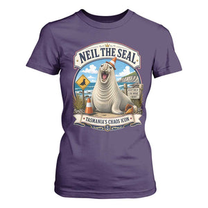 Retro Neil the Seal Tasmanias Chaos Icon T Shirt For Women Funny Roaring Elephant Seal Traffic Cone Meme