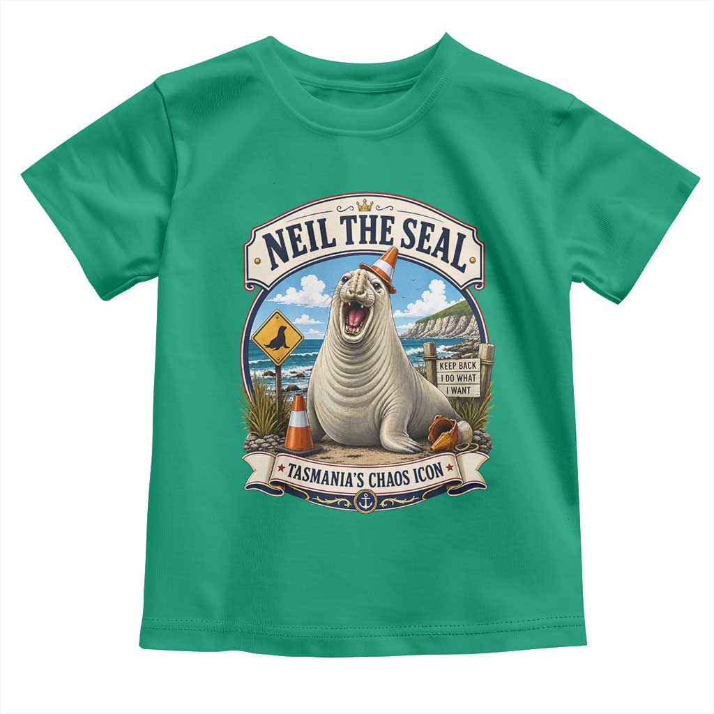 Retro Neil the Seal Tasmanias Chaos Icon Toddler T Shirt Funny Roaring Elephant Seal Traffic Cone Meme