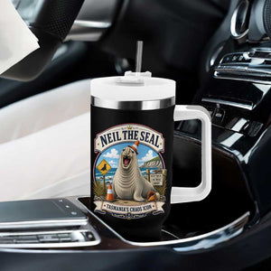 Retro Neil the Seal Tasmanias Chaos Icon Tumbler With Handle Funny Roaring Elephant Seal Traffic Cone Meme TS02 Print Your Wear