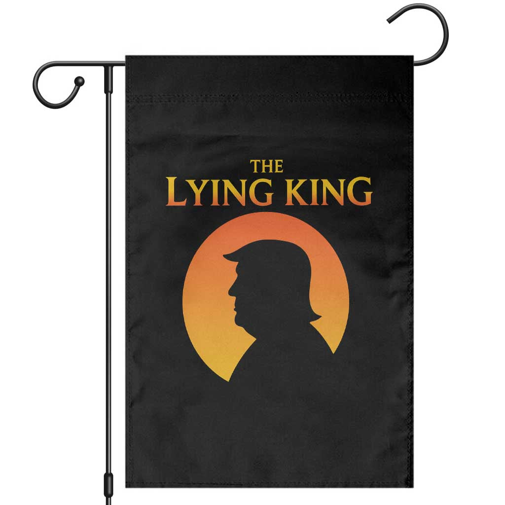 The Lying King Silhouette Sunrise Political Satire Parody Graphic Garden Flag TS02 Black Print Your Wear