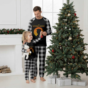 The Lying King Silhouette Sunrise Political Satire Parody Graphic Plaid Pajama Set