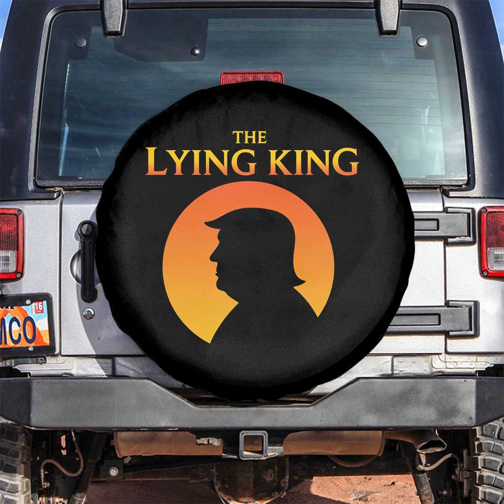The Lying King Silhouette Sunrise Political Satire Parody Graphic Spare Tire Cover TS02 No hole Black Print Your Wear