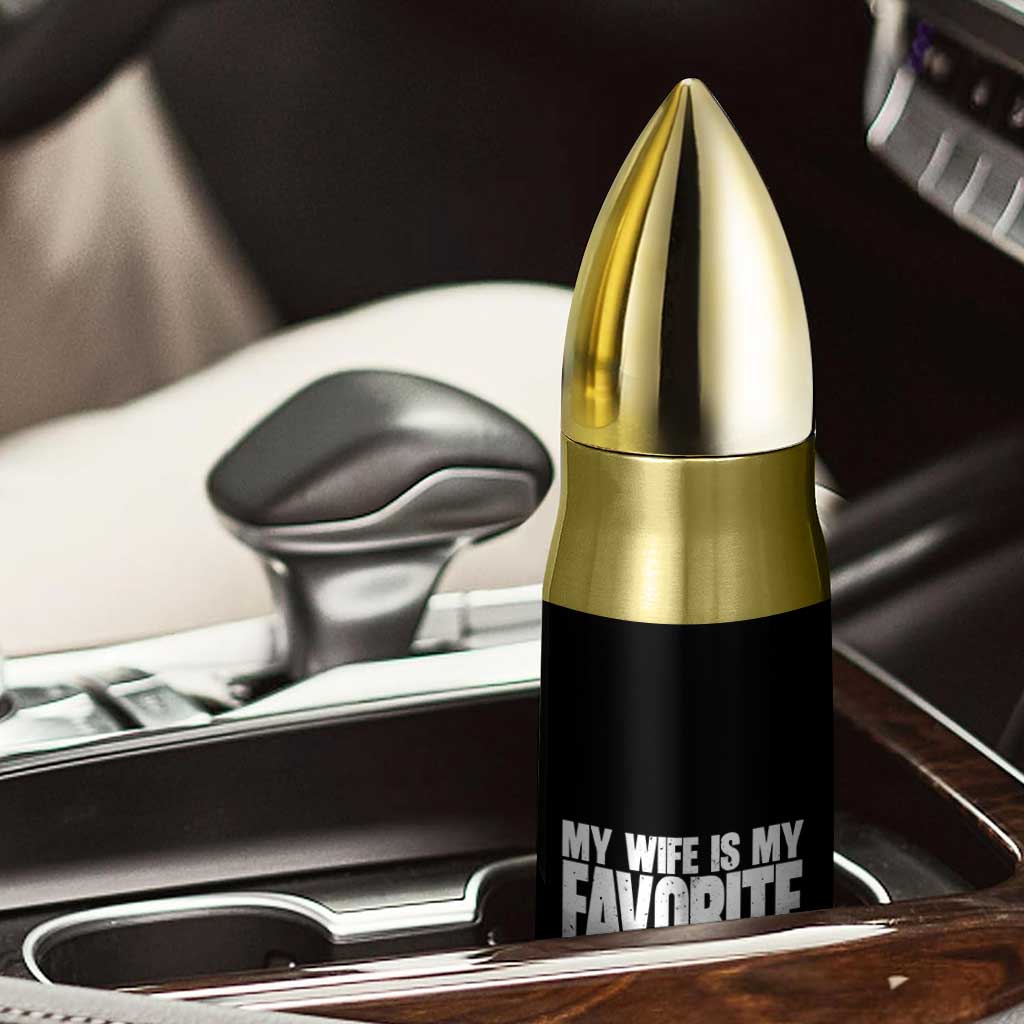 My Wife Is My Favorite Problem Minimalist Typography Bullet Tumbler Sarcastic Husband Marriage Humor